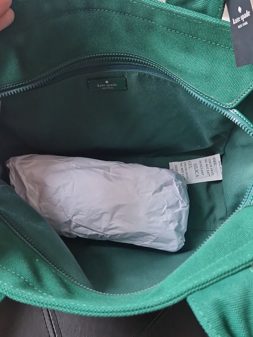 kate spade Large  Green Canvas Tote Bag - Picture 4 of 12